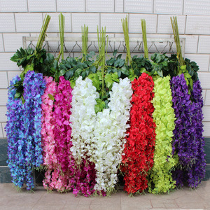 Fabricant de 12 fleurs artificielles de glycine, fleurs de glycine suspendues de 110 cm - Product Image 4