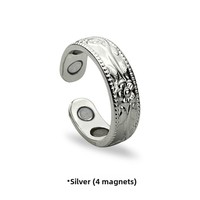 Bagues ouvertes ajustables en laiton plaqué or rose avec logo personnalisé, motif fleur de prunier, magnétiques et thérapeutiques, bijoux fantaisie mignons, vente en gros