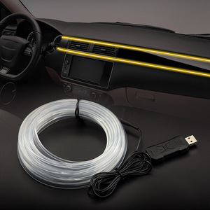 แถบไฟ LED แบบ USB RGB ที่มองไม่เห็น <span class=keywords><strong>S4U</strong></span> สภาพ4เมตรชุดโคมไฟใยแก้วนำแสงภายในรถใหม่ - Product Image 3