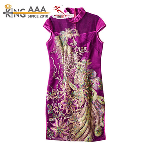KingAAA Vente en gros de robes Qipao d'occasion pour femmes, style fusion Est-Ouest, Cheongsam de seconde main pour dames, robes esthétiques orientales, vêtements de galerie - Product Image 4