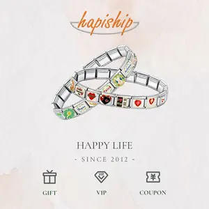 Jewelry Hapiship 2024 Fashion New Stainless Steel Romantic Heart Love Charm Italian Links Fit 9mm Bracelet DIY Making Jewelry DJ920-D