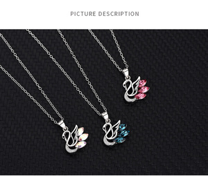 Vòng Cổ Bạc S925 Mặt Dây Chuyền Hình Thiên Nga Pha Lê Mắt Ngựa Áo Đơn Giản Phong Cách Instagram Thời Trang Cho Nữ Quà Tặng Giáng Sinh - Product Image 5