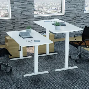 Contuo Hand Cranked Adjustable Home Office Desk Sit Stand Table Computer Laptop Adjustable Height Desk Frame