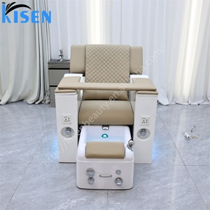 Table de manucure et pédicure de luxe haut de gamme Kisen avec éclairage LED, bac à pieds et mobilier coloré - Product Image 2