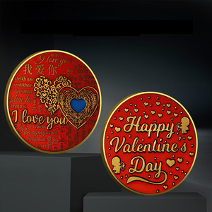 Moneda de Metal Dorada y Plateada con Tema de Amor, Multilingüe 'Te Amo', Regalo para Parejas en el Día de San Valentín con Grabado - Product Image 2
