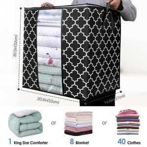 3Pcs Zippered Functional Storage Bag for Closet Bedding, Clothes, Blanket Organizers with Large Clear Window & Carry Handles - Product Image 2