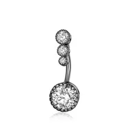 2023 Offre Spéciale Sexy quatre-zircone corps Piercing bijoux plaqué or chirurgical en acier inoxydable nombril anneaux pour les femmes