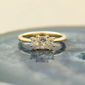 Princess Cut Lab Created Three Stone <b>Diamond</b> <b>Ring</b> Sterling Silver Wedding Gift Bulk Product - Product Image 4