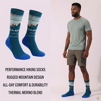 Chaussettes de randonnée personnalisées en laine mérinos, régulatrices de température, anti-humidité, anti-odeurs, avec coussinets épais, tricotées, directement de l'usine OEM