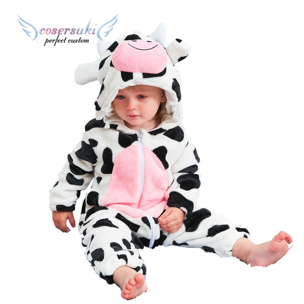 manta para animales mono ropa de bebé Pijama de animales manta pijamas con capucha franela suave-Cow manta para animales mono ropa de bebé Pijama de animales manta pijamas con capucha franela suave-Cow