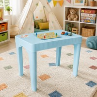 Table d'étude en plastique pour enfants avec coins arrondis, faible hauteur, pour la maternelle, la crèche, la chambre des enfants, facile à nettoyer, robuste