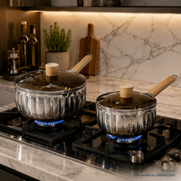 Casserole en acier inoxydable, petite casserole avec poignée en bois, mini-casserole, fabricant OEM ODM