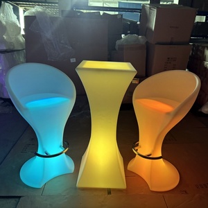 Table de Cocktail LED Ronde Rechargeable 16 Couleurs Écologique pour <span class=keywords><strong>Bar</strong></span>, Boîte de Nuit, Jardin, Terrasse, Événements et Fêtes - Product Image 1