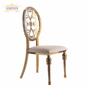 Sillas de Comedor Personalizadas de Alta Calidad en Oro, Plata y Acero Inoxidable para Banquetes de Hotel y Bodas - Product Image 2