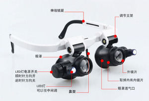 8x 15x 23X đôi mắt Loupe đầu mặc sửa chữa jeweler Đồng hồ Đồng hồ kính lúp chiếu sáng kính lúp với LED - Product Image 5