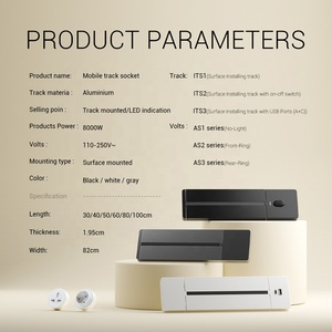 Regleta de montaje en pared para mesa y riel de pared Toma de pista de alimentación móvil para enchufe USB tipo C de EE. UU./UE/<span class=keywords><strong>Universal</strong></span>/Reino Unido - Product Image 3
