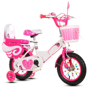 Nouveau vélo pour enfant de 12 <span class=keywords><strong>pouces</strong></span> à une vitesse avec roues d'apprentissage, frein en V, fourche en acier, panier en plastique, pour filles de 3 à 6 ans - Product Image 3