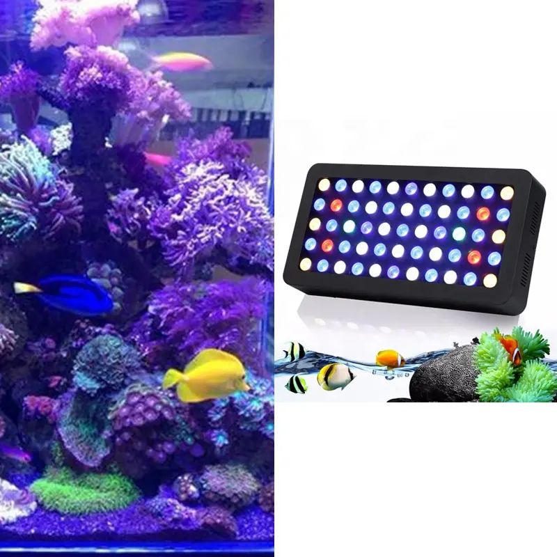 165W شاشة ليد بطيف كامل تنمو ضوء اللون عكس الضوء الشعاب المرجانية مصباح خزان الأسماك الألومنيوم تحت الماء إضاءة المربى المائي