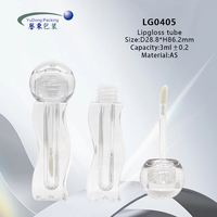 Tube de brillant à lèvres transparent de luxe sur mesure 3ml, boîte de brillant à lèvres en plastique ondulé, compacts cosmétiques à marque privée