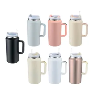 2023 NEW BPA Free Sports Outdoor Camping Vacuum Stainless Steel jug with Handle Metal 64oz Water Mug Insulated Water Bottle