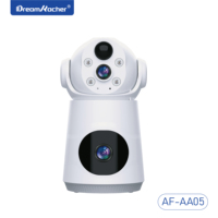 DREAMKACHER AF-AA05 Caméra IP de sécurité domestique double 2MP Interphone vocal bidirectionnel 5V 2A WiFi/4G Carte mémoire Cloud Détection humaine 128G
