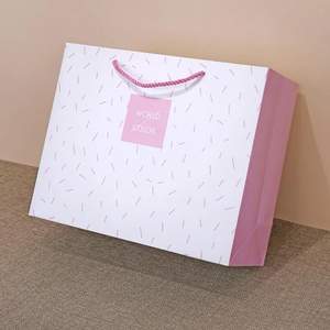 Kağıt saplı çanta özel baskılı % 100% geri dönüştürülebilir beyaz kağıt kağıt alışveriş torbası - Product Image 5