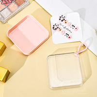 Boîte d'emballage en plastique légère avec couvercle transparent, boîtes d'emballage de couleur unie pour faux ongles à presser, cadeaux