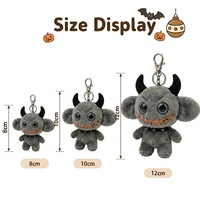 Porte-clés Peluche Monstre Mignon Personnalisé, Figurine Douce à Cornes de Diable en Polyester, Cadeau Boutique Halloween pour la Maison