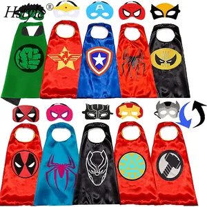 หมวก Superhero ชุด Superhero คู่ด้านข้าง Cape และหน้ากากสำหรับเด็ก Superhero ฮาโลวีนของขวัญของเล่นสำหรับเด็ก ST903