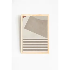 Pintura de Diseño Abstracto Moderno con Marco de Madera Natural 38-1 Arte de Pared - Product Image 5