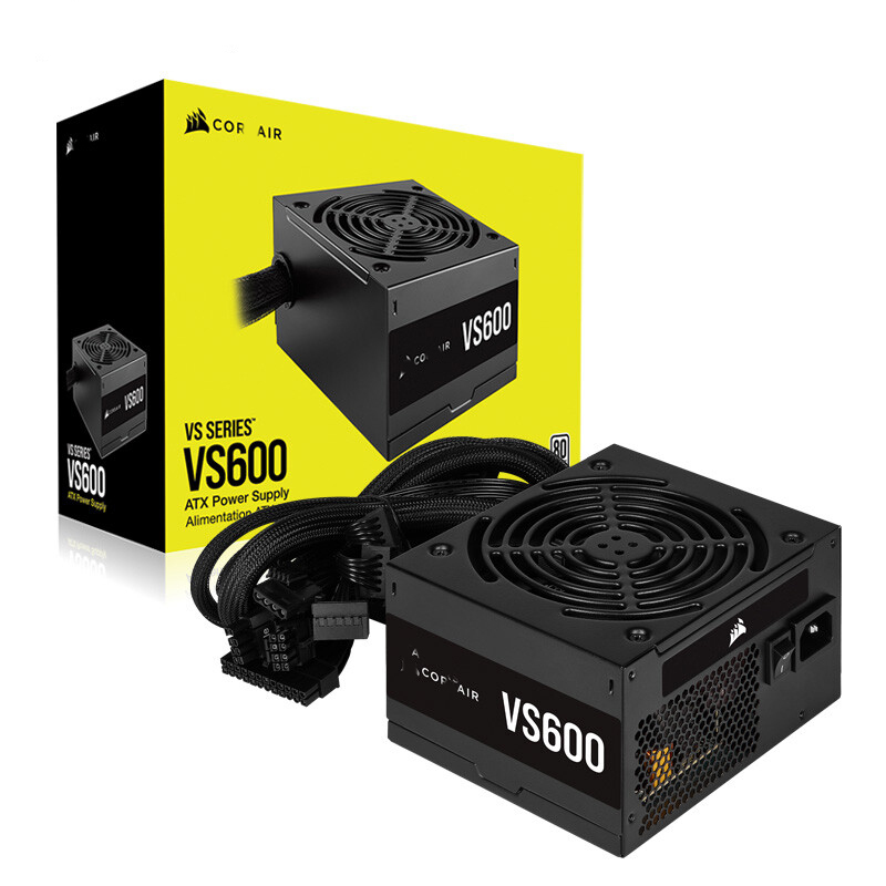 CORS AIR питания ATX питание VS600 600W блок питания ATX Блок питания 80 PLUS компактный размер, низкий уровень шума (12 см); Вентилятор RPS0038