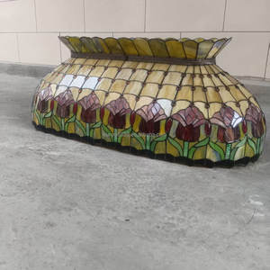 Lámpara Colgante Tiffany de 32 Pulgadas, Hecha a Mano, con Vidrio de Colores, Diseño de Flor de Tulipán, para Comedor, Sala de Estar, Decoración de Pasillo - Product Image 4