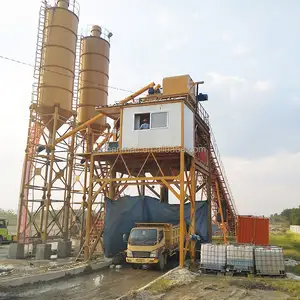 QIC centrale à béton stationnaire entièrement automatique de grande capacité hzs90 avec silo à ciment 50 tonnes-200 tonnes