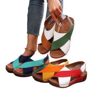 YX New Style Hot Designer Heavy Duty Light Weight Fashion <b>Women</b> Ladies Summer Solid <b>Leather</b> Outdoor Casual <b>Leather</b> Sandals - Product Image 3