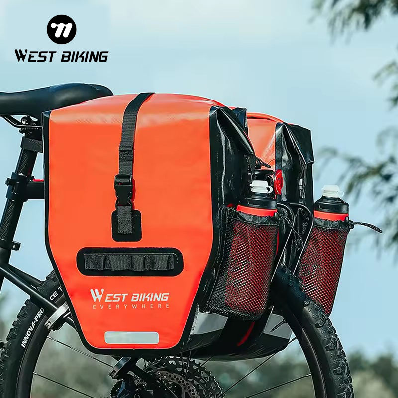 West Biking Long-distance Cycling Rear Rack Pannier 50l Large Capacity Outdoor Travel Long Riding Bicycle Pannier Rear Rack Bag