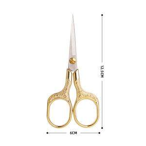 매화꽃 무늬 빈티지 가위 스테인리스 스틸 가정용 가위 (종이 자르기, 자수용) - Product Image 6