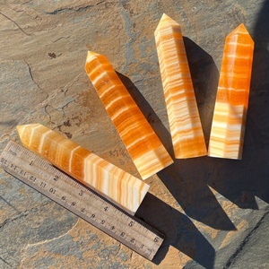 หอแคลไซต์สีเหลืองจุดคริสตัลขัดเงาสำหรับการตกแต่ง - Product Image 4
