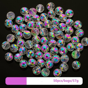 10mm 96 Cut Ball Beads Aurora AB Beads Crystal Beads Bulk Batch 50 Pcs/Bag DIY Jewelry Accessories