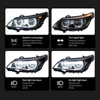 Phares LED automatiques E60 2003-2010 style Ikon, double couleur DRL, plug and play, pièces de mise à niveau pour BMW Série 5
