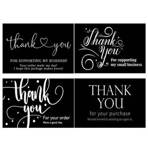 Tarjetas de Agradecimiento de Papel Recubierto con Inserto Negro para Decoración de <span class=keywords><strong>Cajas</strong></span> de Regalo, Paquete de 50 Unidades al por Mayor, para Apoyar a las Pequeñas Empresas - Product Image 2
