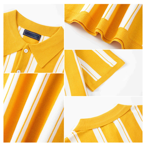 <span class=keywords><strong>Polo</strong></span> de Punto para Hombre con Cuello a Rayas y Botones, Estilo Casual de Verano, Cuello Solapa Delgado de Alta Calidad - Product Image 6
