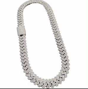 Designer 925 Sterling Silver Cuban Link Moissanite Bracelet With Lab Grown Diamond Smooth Polish Jewelry - Product Image 3