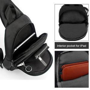 Logo personalizzato di alta qualità nero resistente all'acqua Oxford zaino Crossbody petto <span class=keywords><strong>borsa</strong></span> a <span class=keywords><strong>tracolla</strong></span> borse da viaggio all'aperto per gli uomini - Product Image 2