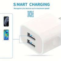 Chargeur mural double USB certifié CE 10,5 W 5 V 2,1 A (prise AU) avec deux ports pour une charge simultanée de tous les appareils mobiles numériques