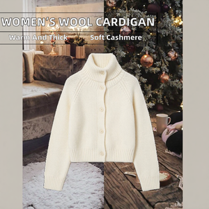 Ropa de Invierno para <span class=keywords><strong>Mujer</strong></span>, Nuevo Cárdigan de Moda con Manga Larga, Cierre de Botones, Cuello Redondo, Tejido de <span class=keywords><strong>Lana</strong></span> - Product Image 2