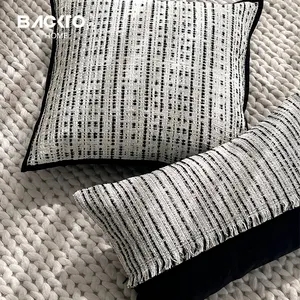 Dekorasi rumah bantal katun Jacquard Linen bantal penutup GARIS kualitas tinggi untuk ruang tamu Dekorasi Rumah Perlengkapan hotel