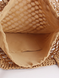 A Generation of Ins Style Hollow Hand-woven Two Zipper <b>Square</b> Rope Handle Daily Leisure Seaside Holiday Lady Bag Tanjing - Product Image 3