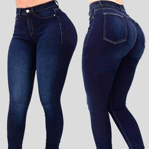 High Waist <b>Stretch</b> Skinny <b>Denim</b> Leggings-Slim-Fit Shaping Jeans - Product Image 2