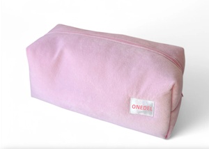 Custom Logo Design <strong>Velvet</strong> Zip Cosmetic <strong>Make</strong> <strong>up</strong> Pouch Toiletry Skincare Hair Tools Storage <strong>Bag</strong> for Dyson - Product Image 3