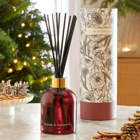 Diffuseur d'arômes AIKUN Premium en verre rouge avec bâtonnets en fibre noire pour la maison, le spa, l'hôtel, la décoration parfumée